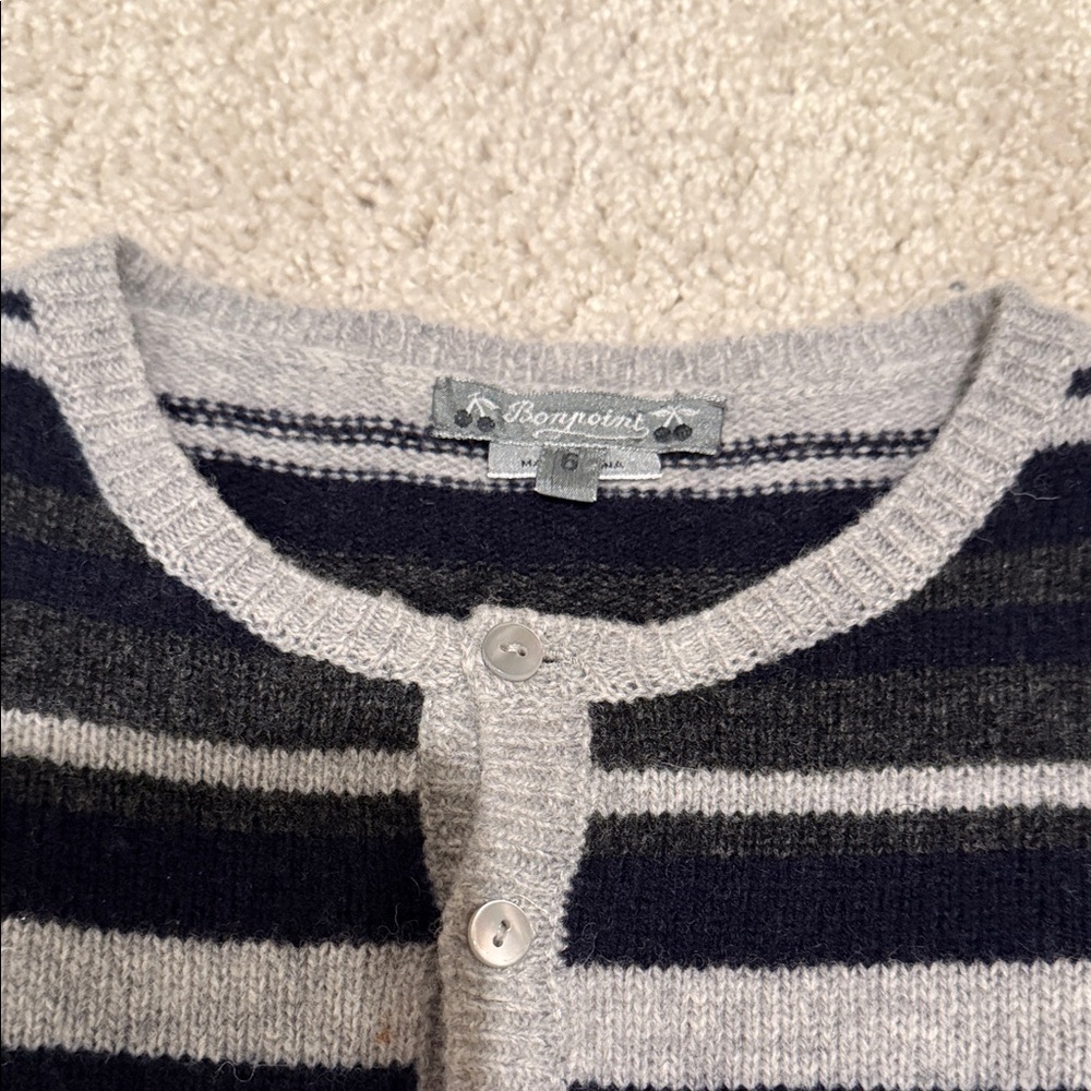Bonpoint Cashmere Black and Gray Sweater, size 6 - Picture 2 of 6